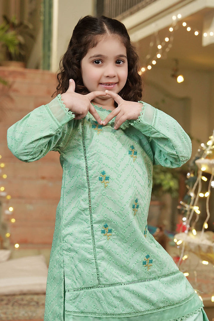 Chikankari Embroidered Mint Stitched Suit - Ochre