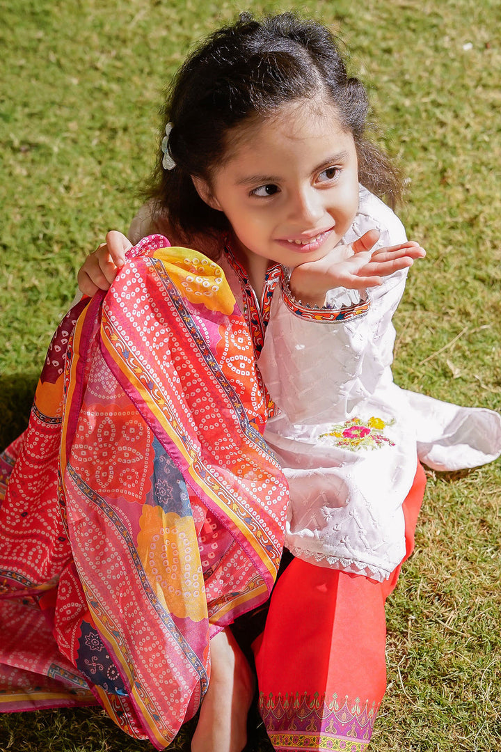 Chikankari Embroidered White Stitched Suit - Ochre