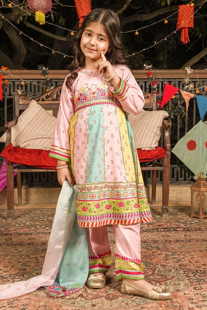 Poly Lawn Digital Printed Light Pink Stitched Suit - Ochre
