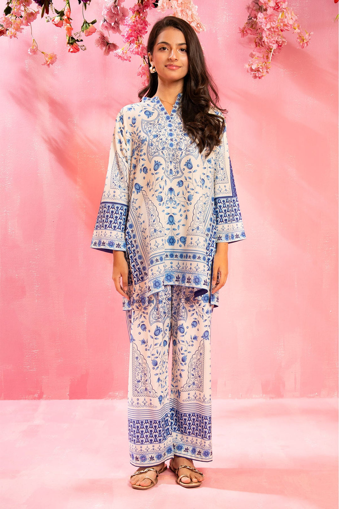 Swiss Lawn Digital Printed Off White Stitched Suit - Ochre