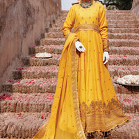 Chiffon Yellow Stitched Suit - J. Junaid Jamshed