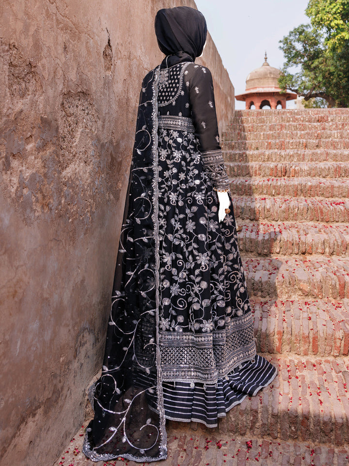 Chiffon Black Stitched Suit - J. Junaid Jamshed