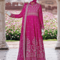 Chiffon Pink Stitched Suit - J. Junaid Jamshed
