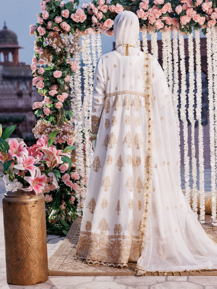 Chiffon Off White Stitched Suit - J. Junaid Jamshed