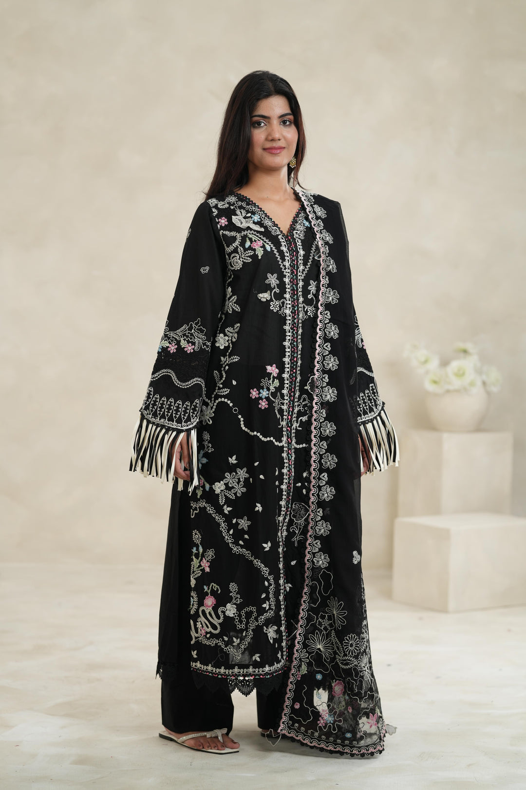 Liana - Qalamkar Sahil Luxury Stitched