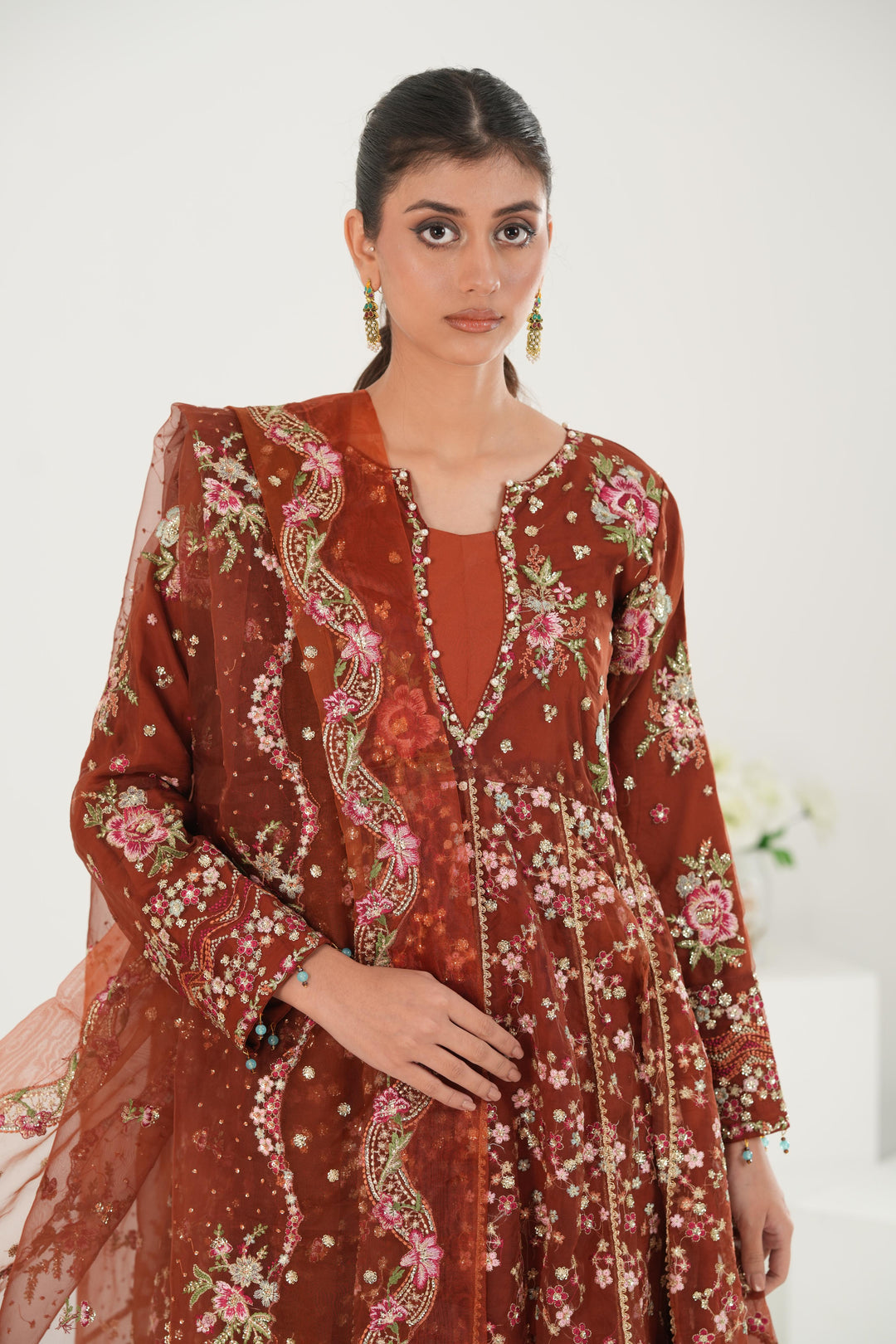 Shale - Afrozeh La Fuchsia Stitched