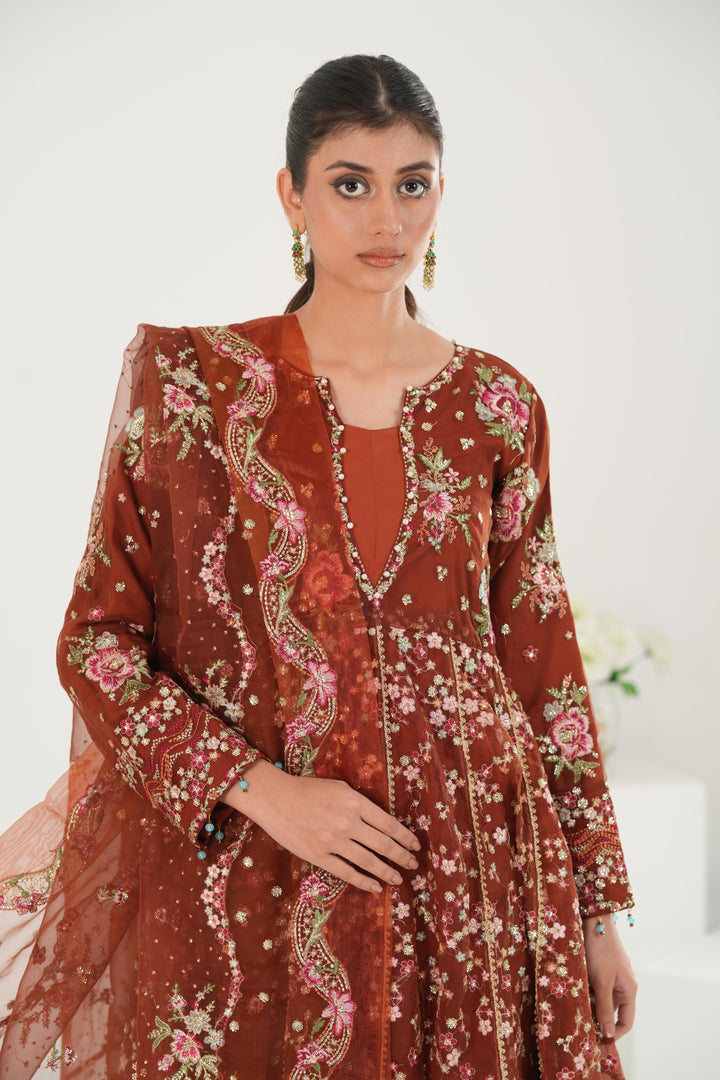 Shale - Afrozeh La Fuchsia Stitched