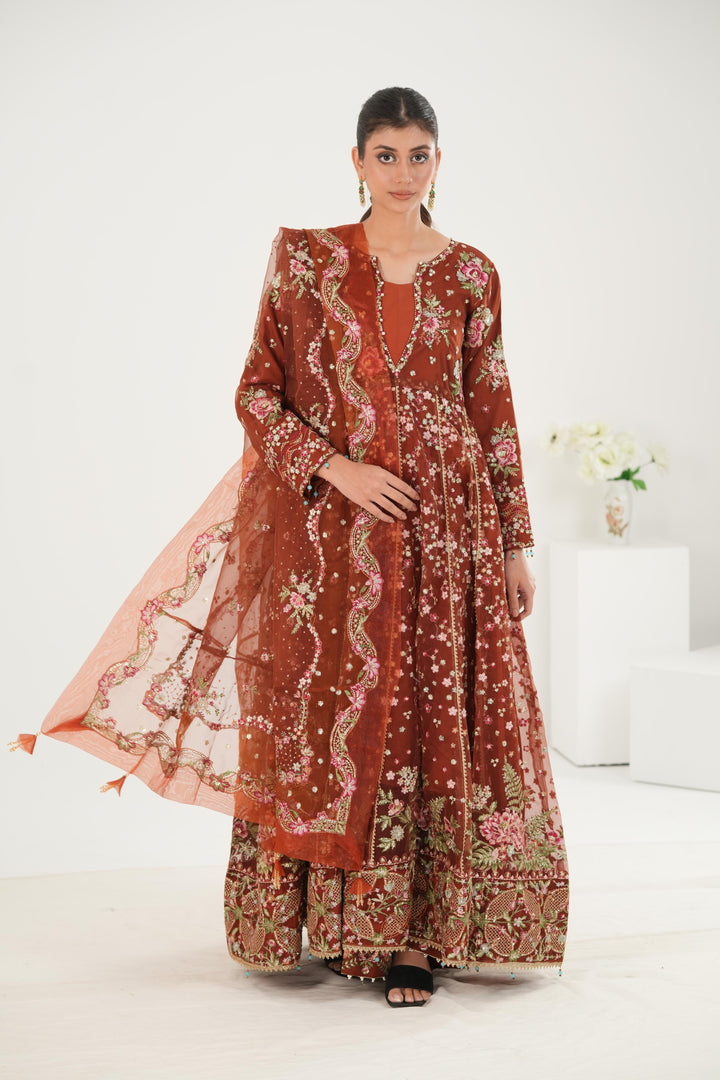 Shale - Afrozeh La Fuchsia Stitched