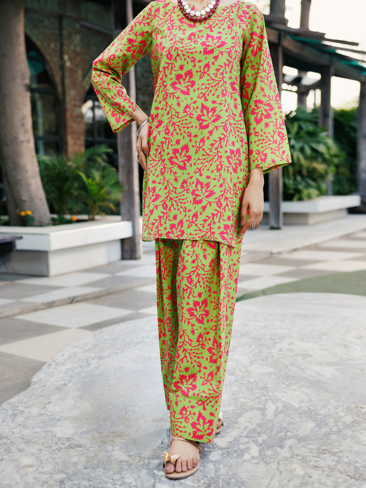 Lawn Mehndi Green Stitched Suit - J. Junaid Jamshed