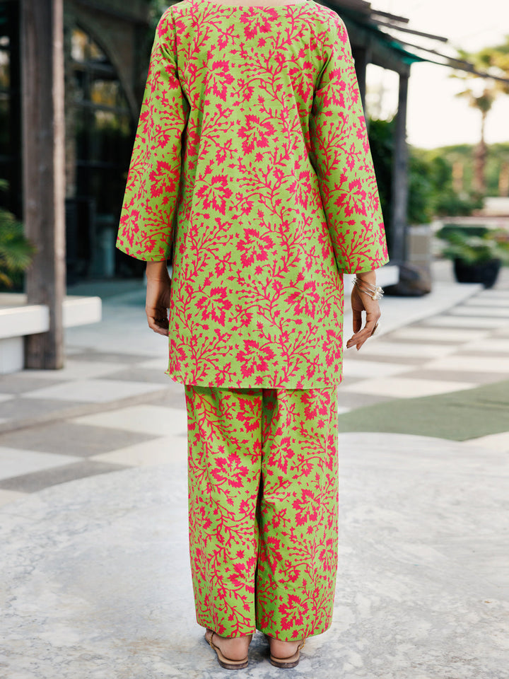 Lawn Mehndi Green Stitched Suit - J. Junaid Jamshed