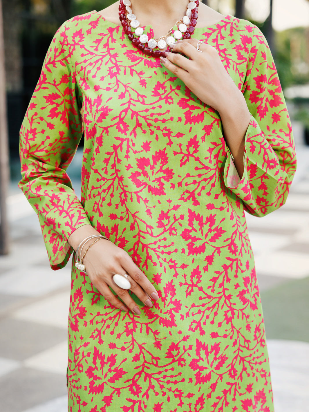 Lawn Mehndi Green Stitched Suit - J. Junaid Jamshed