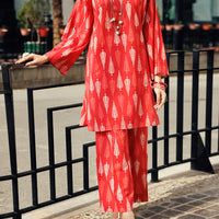 Lawn Red Stitched Suit - Almirah