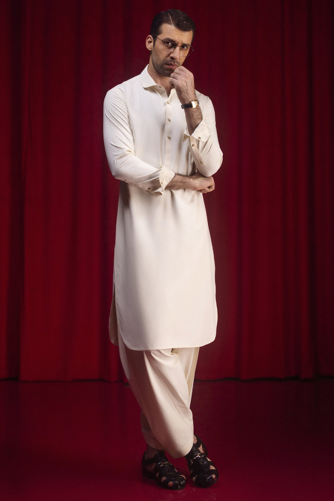 Blended Cream Shalwar Kameez - Cast & Crew