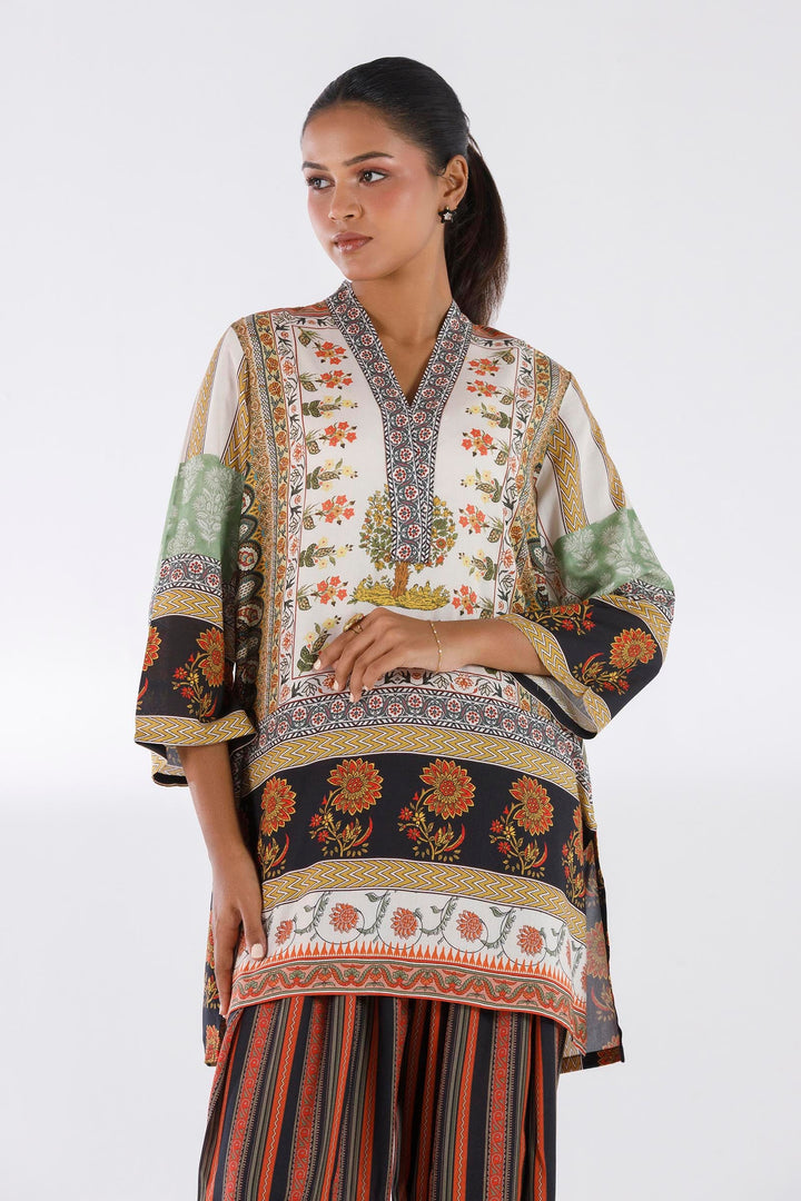 Linen Multi Stitched Suit - Sana Safinaz