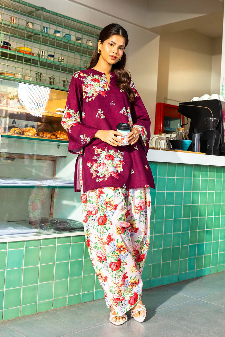 Lawn Dark Pink Stitched Suit - Sana Safinaz