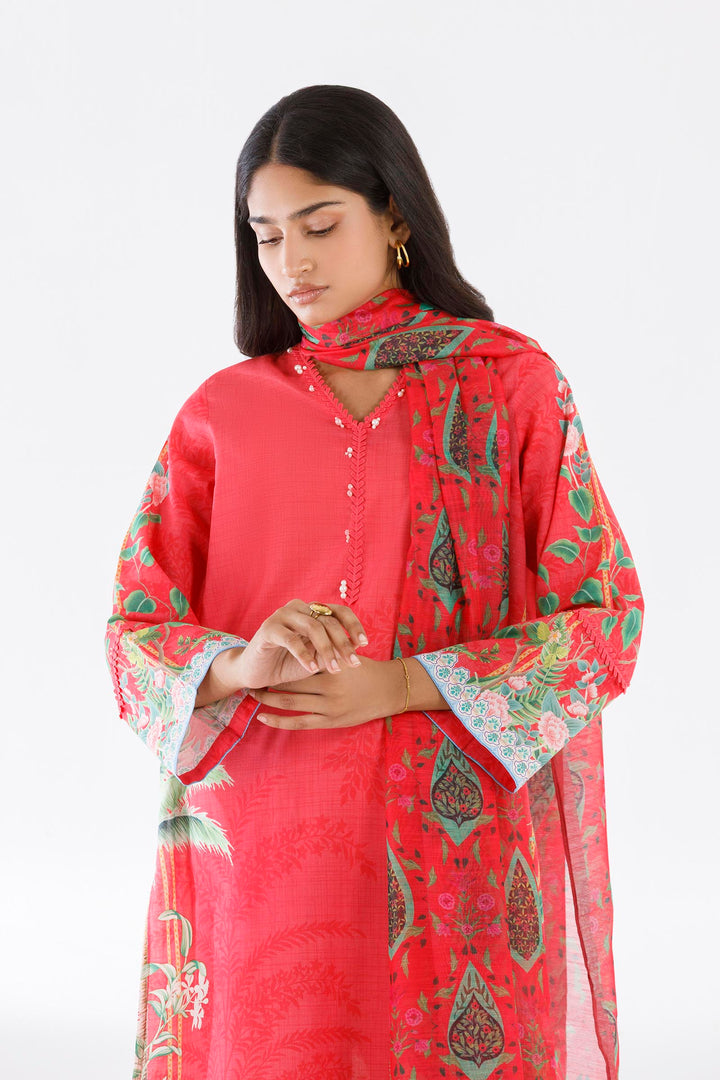 Lawn Shocking Pink Stitched Suit - Sana Safinaz