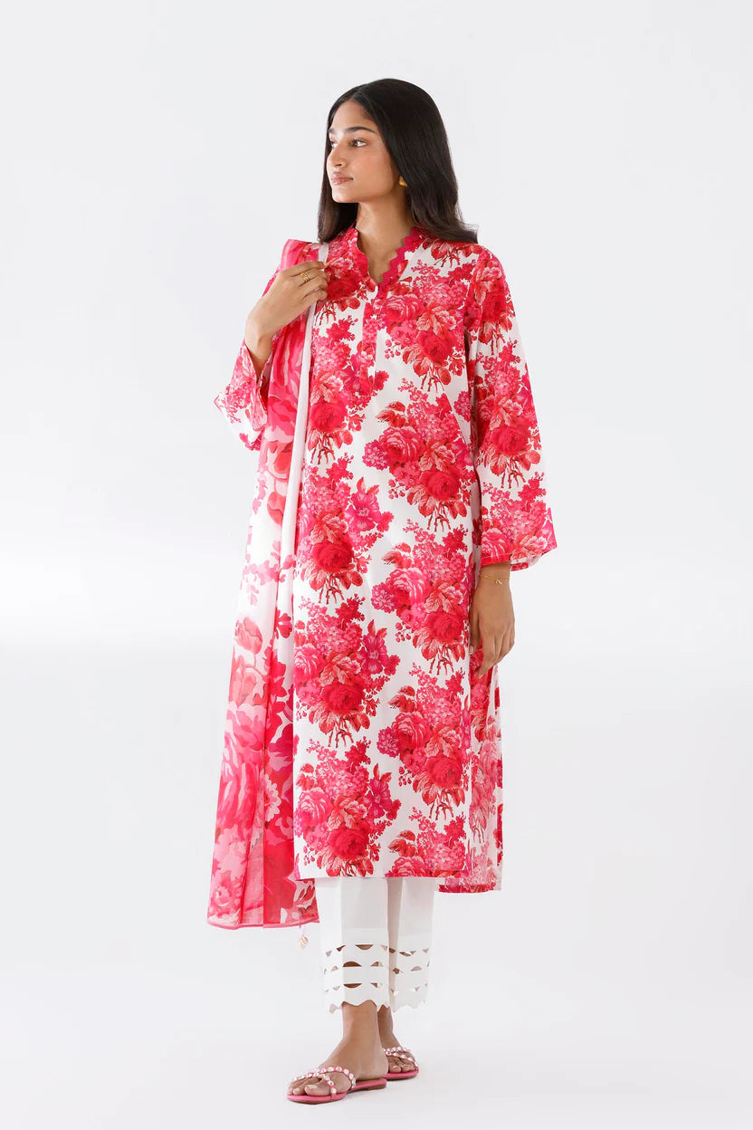 Lawn Shocking Pink Stitched Suit - Sana Safinaz