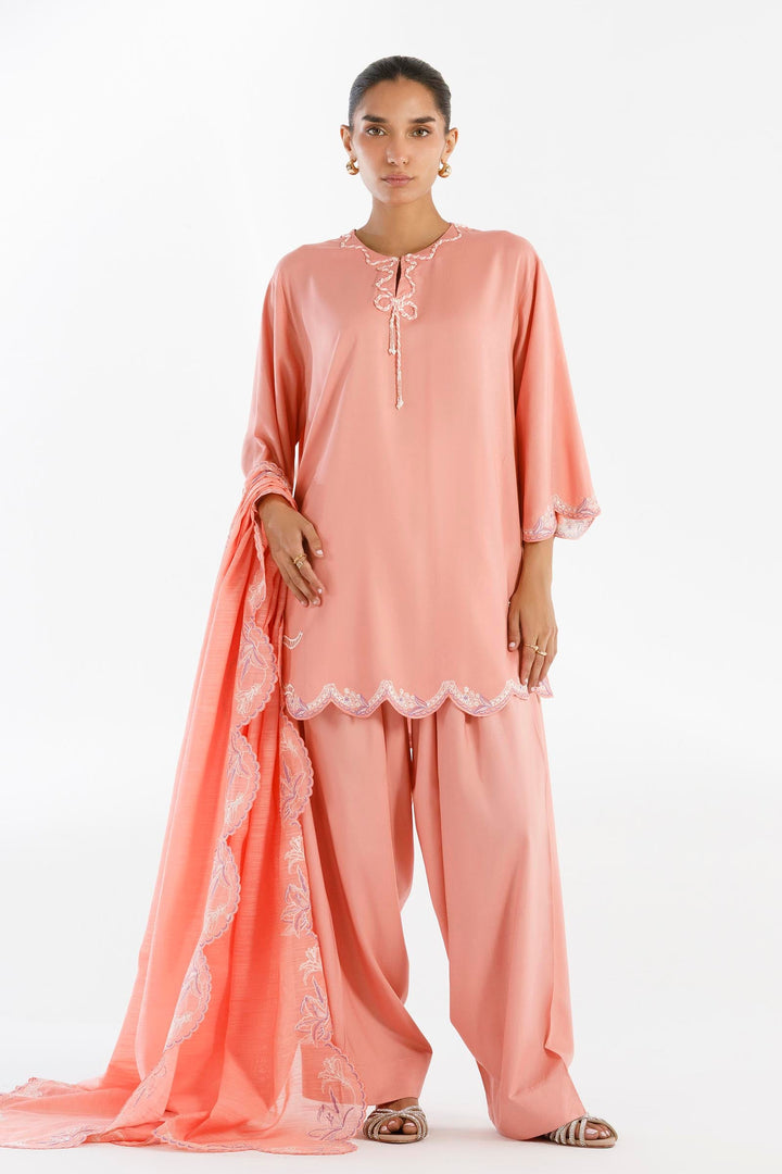 Lawn Pink Stitched Suit - Sana Safinaz