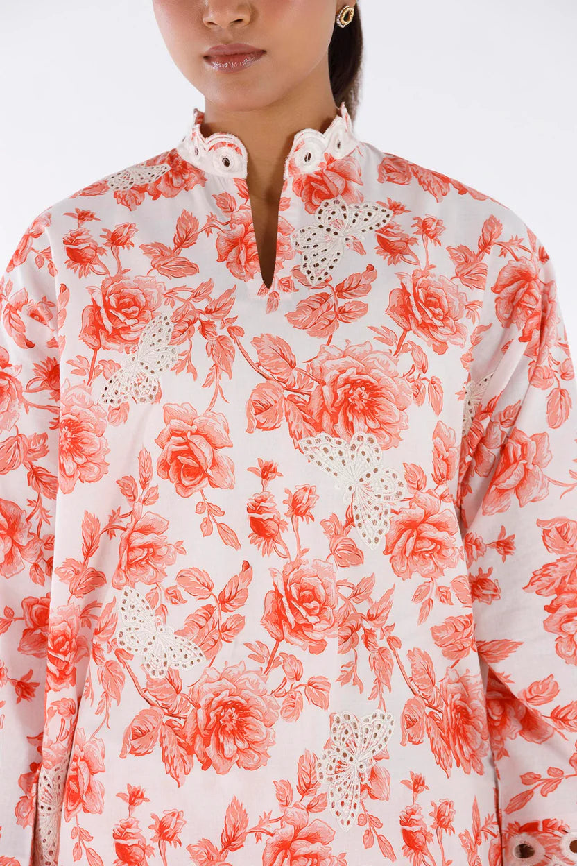 Lawn Pink & Offwhite Stitched Suit - Sana Safinaz