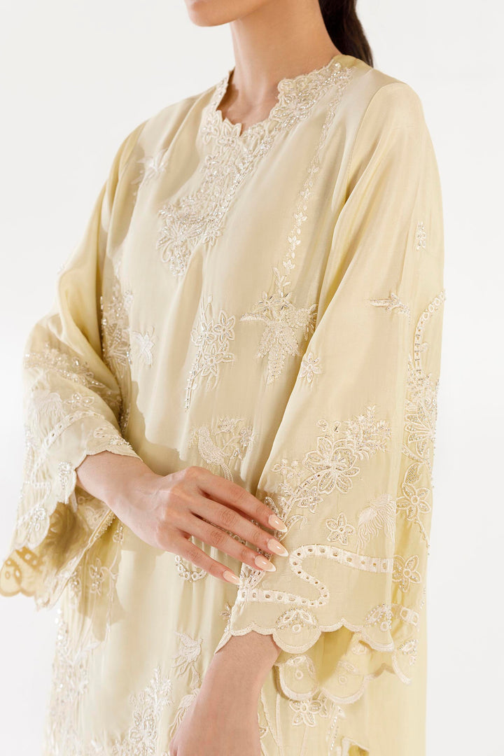 Sheesha Silk Pista Stitched Suit - Sana Safinaz