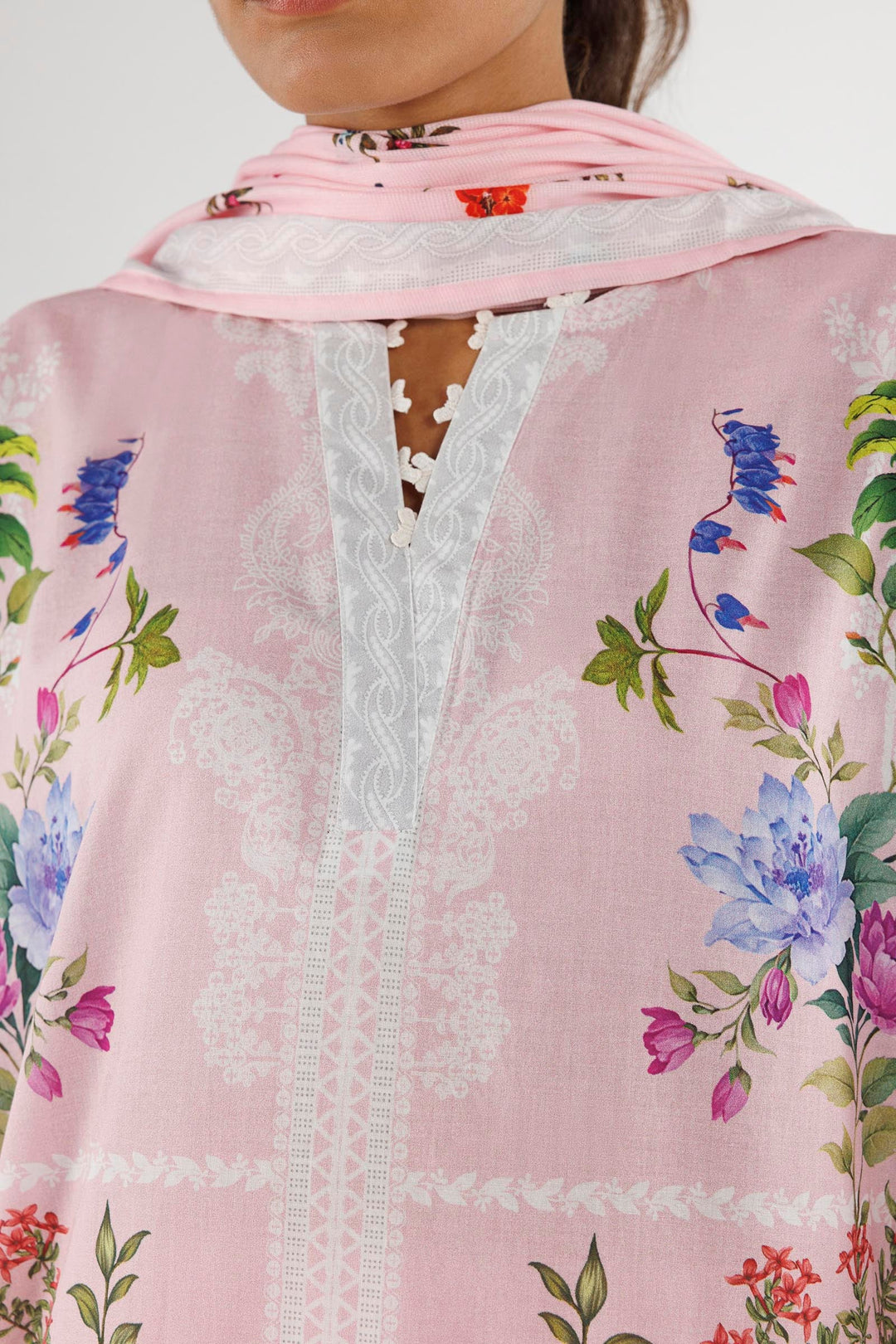 Lawn Tea Pink Stitched Suit - Sana Safinaz