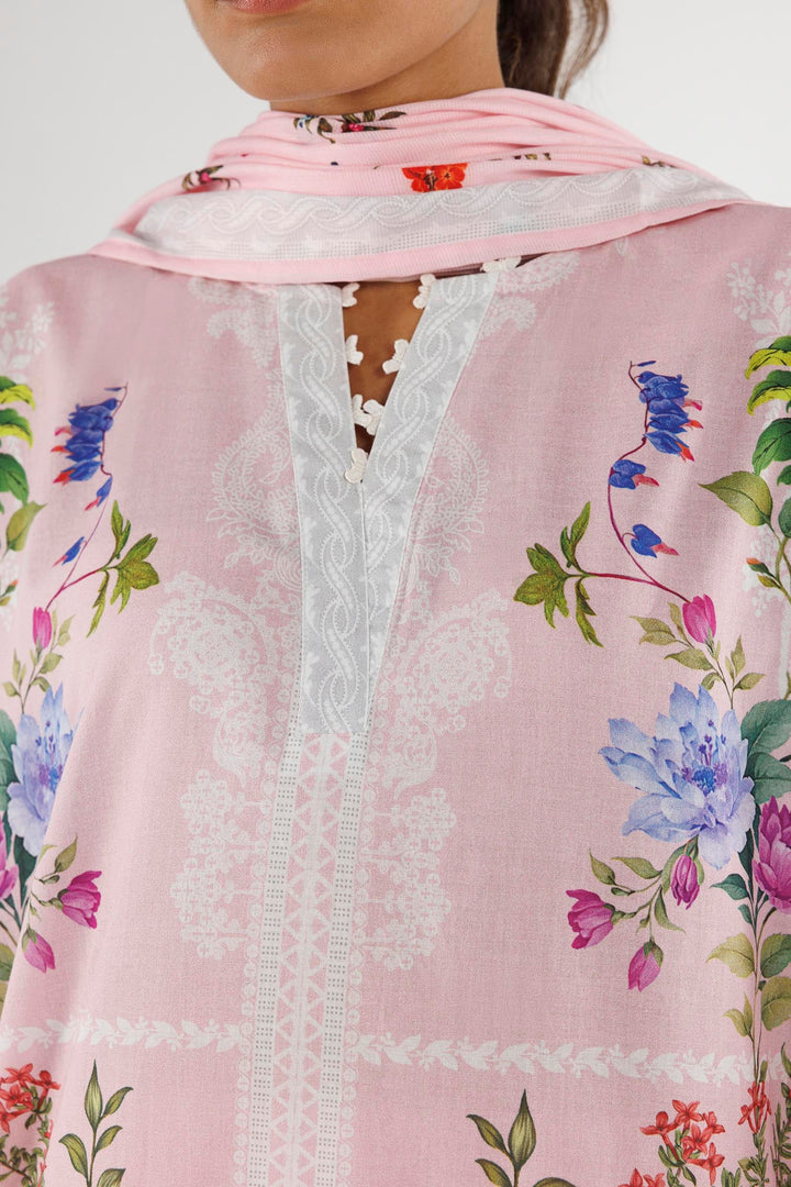 Lawn Tea Pink Stitched Suit - Sana Safinaz
