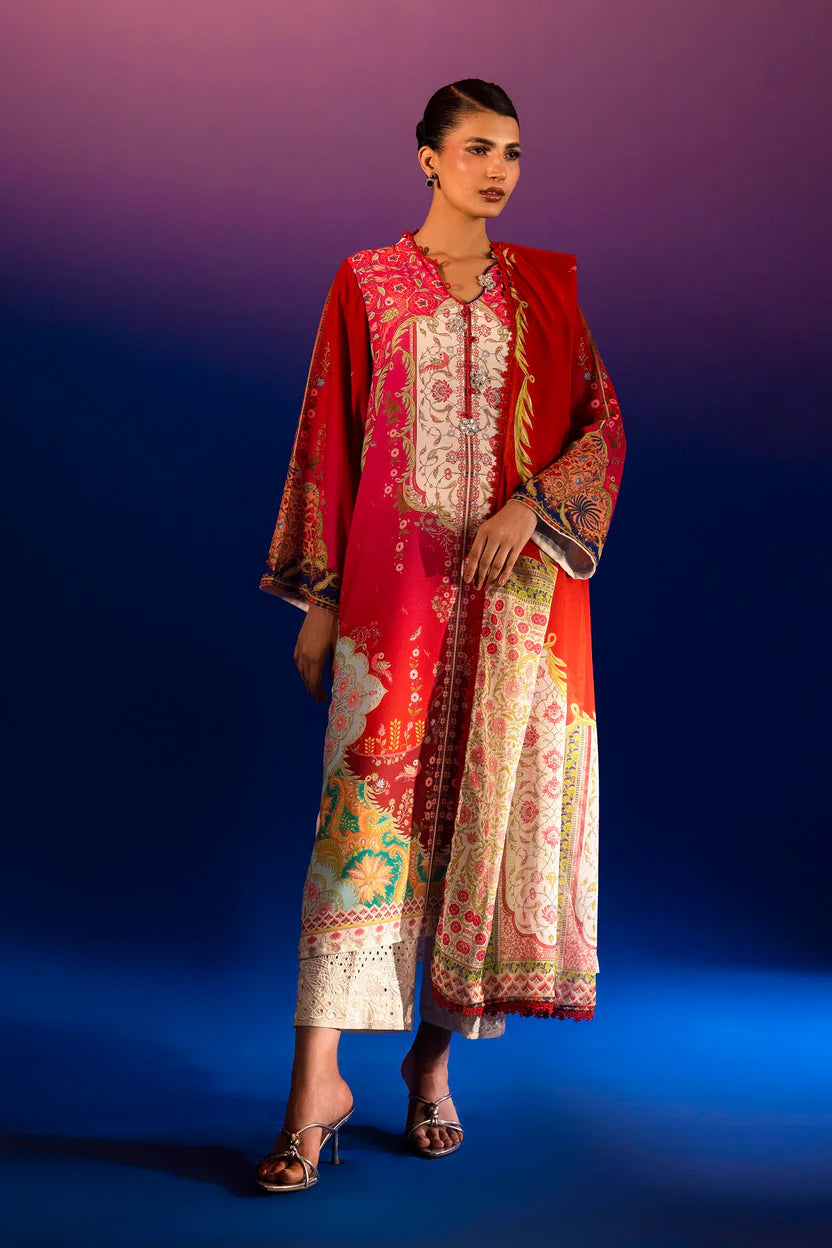 Satin Pink Stitched Suit - Sana Safinaz