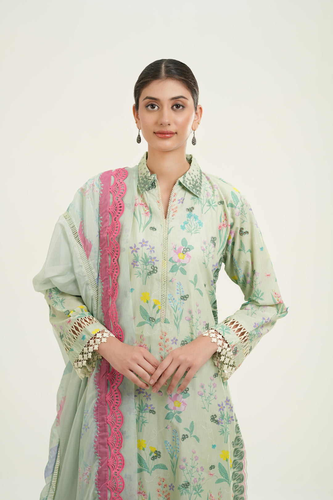 Sunlaced Green - Afrozeh Haze Summer Edit '26 Stitched