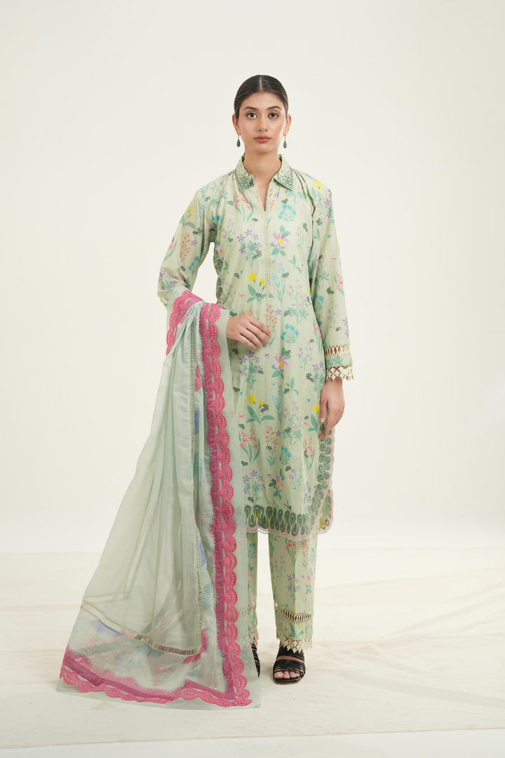 Sunlaced Green - Afrozeh Haze Summer Edit '26 Stitched