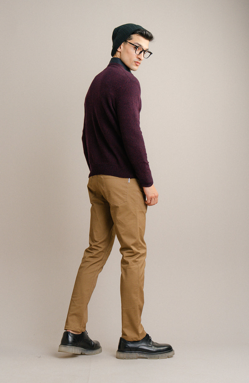 Lambs Wool Olive Designer Cardigan - Cambridge