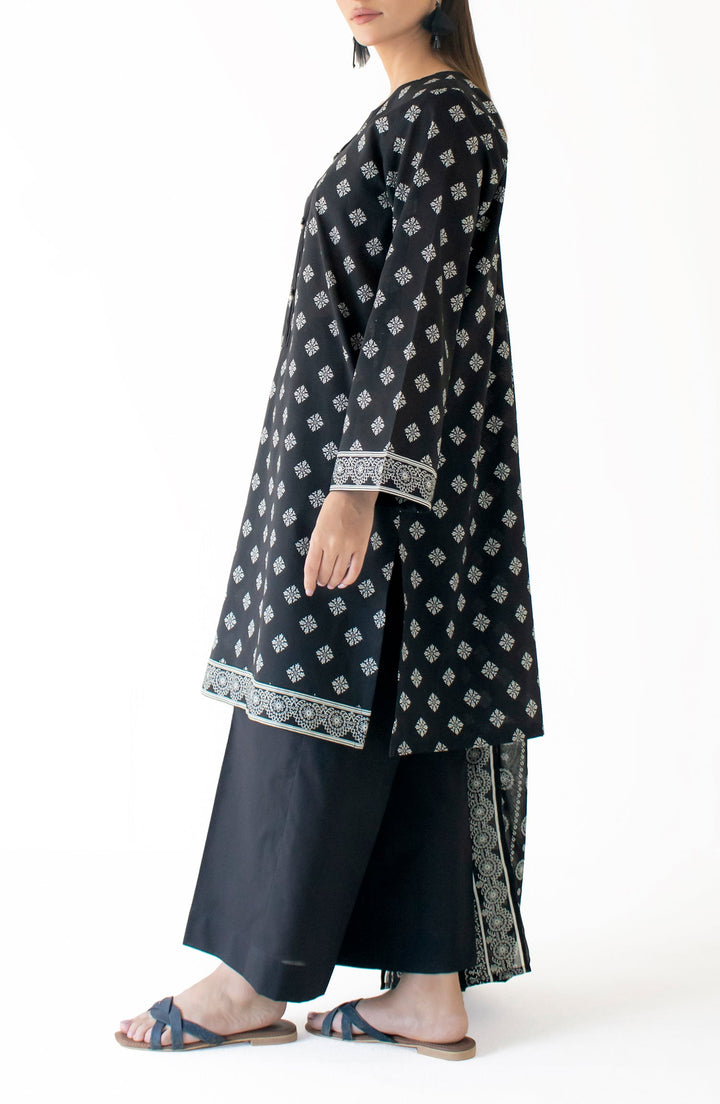 Lawn Black Unstitched Suit - Orient