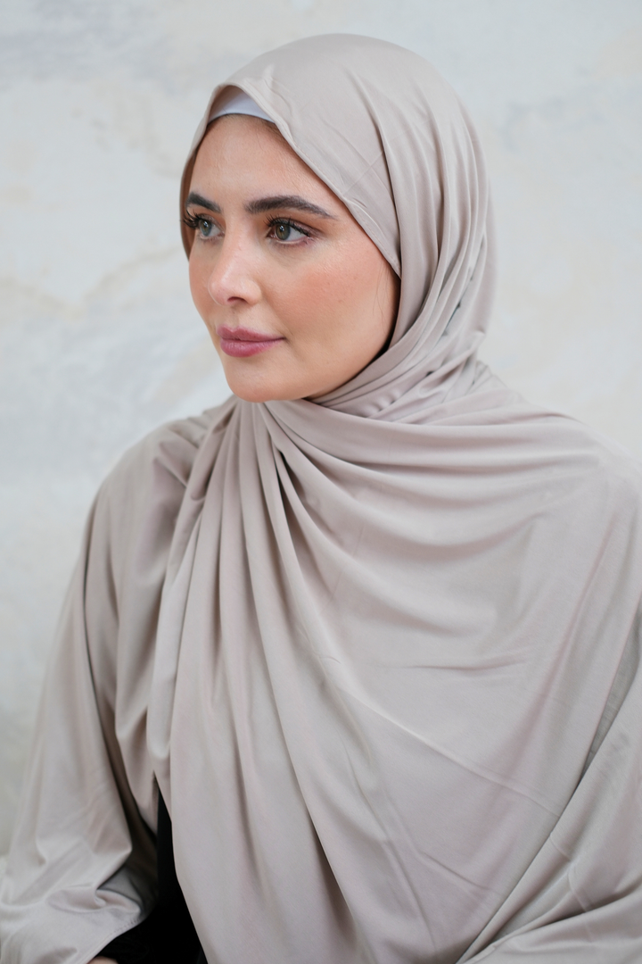 Taupe Fluid Jersey Hijab