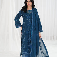 Twilight Charm - Cross Stitch Chikankari Stitched