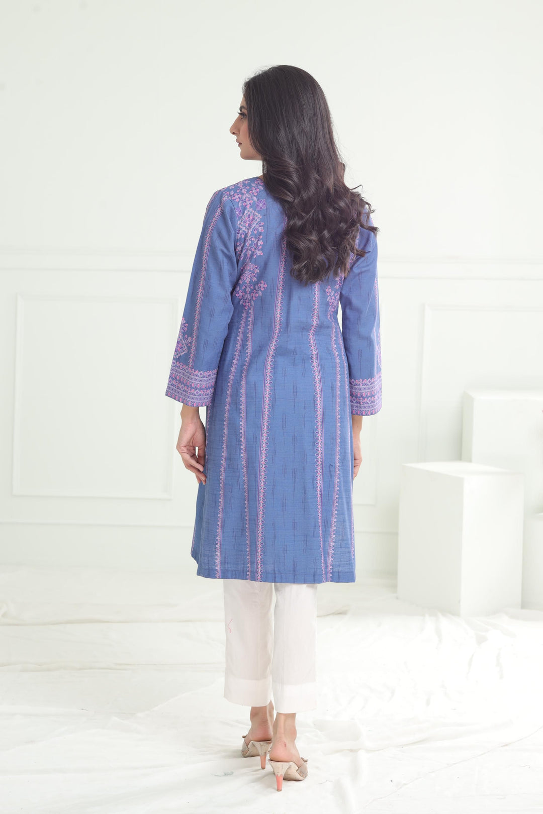 Khaddar Blue Kurti - Limelight