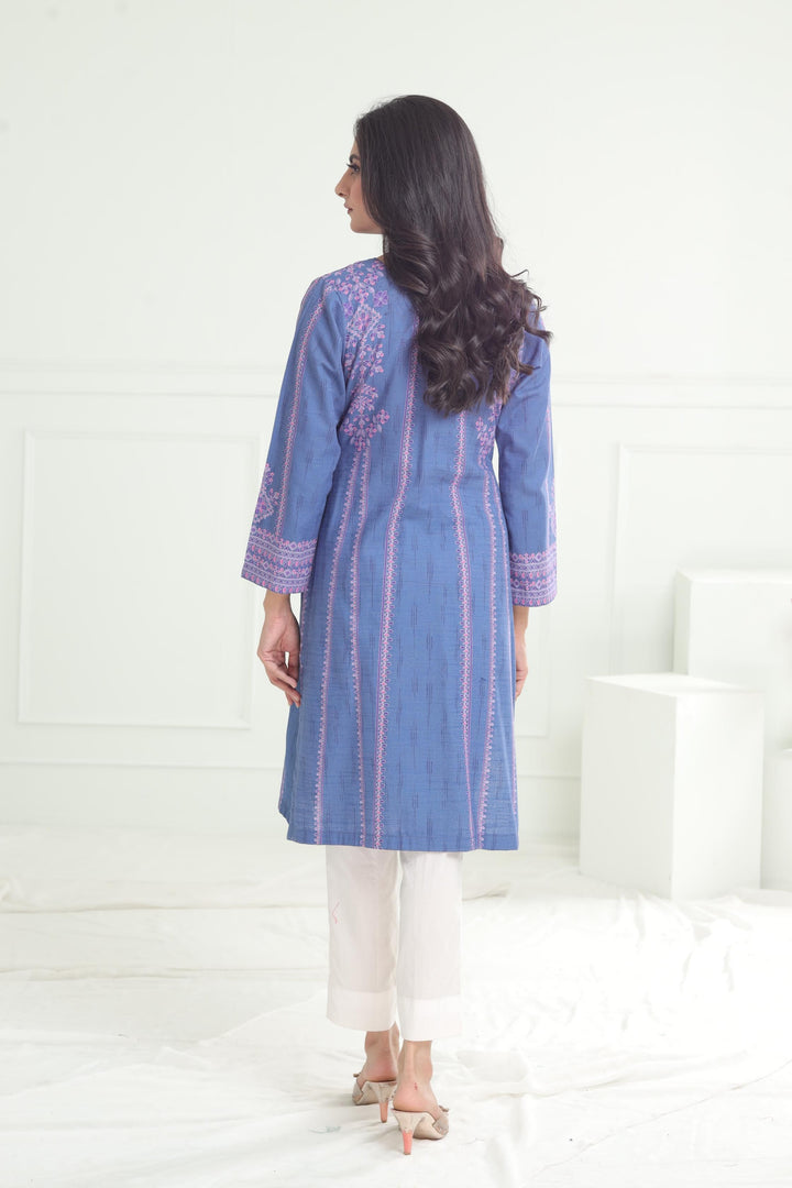 Khaddar Blue Kurti - Limelight