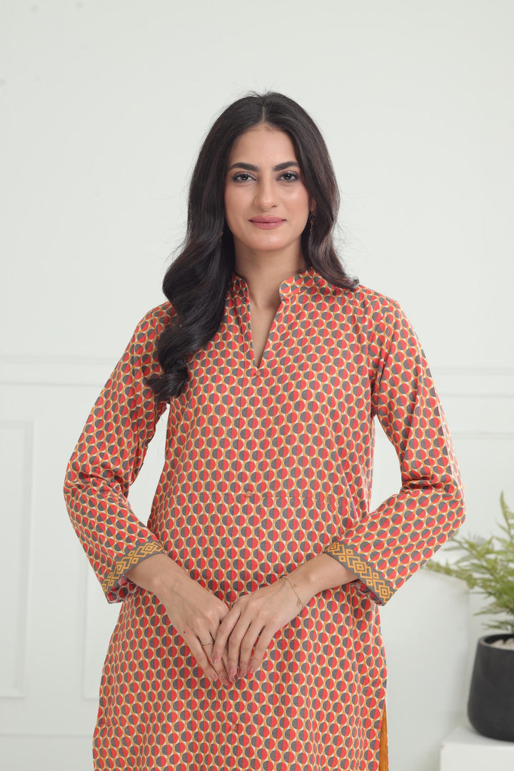 Khaddar Grey Kurti - Limelight