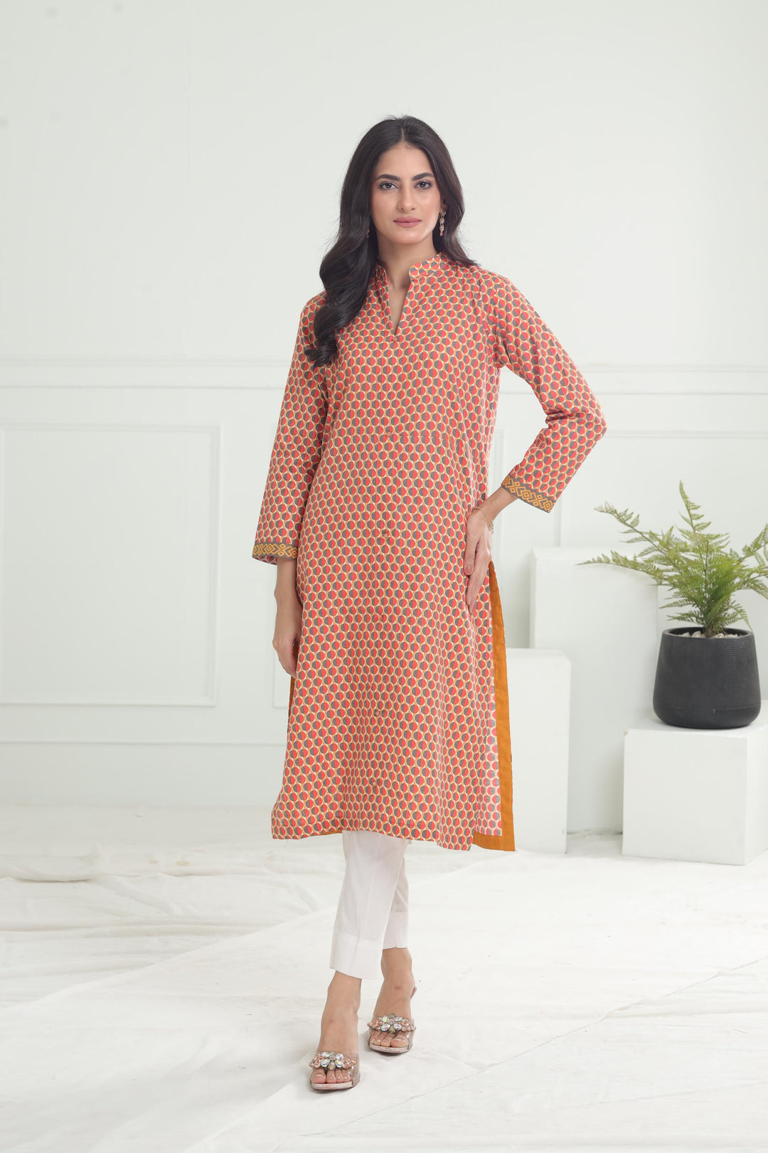 Khaddar Grey Kurti - Limelight
