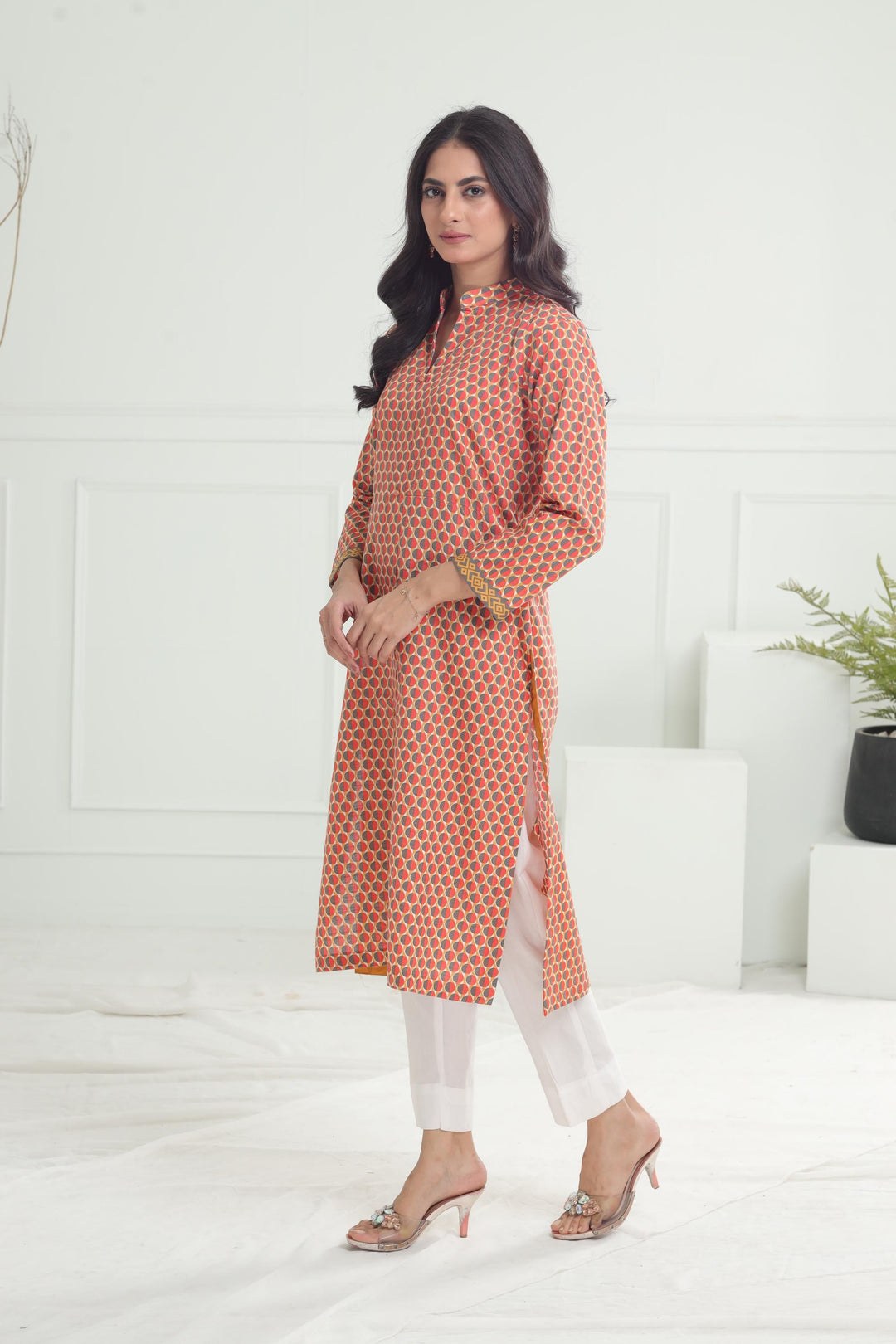 Khaddar Grey Kurti - Limelight