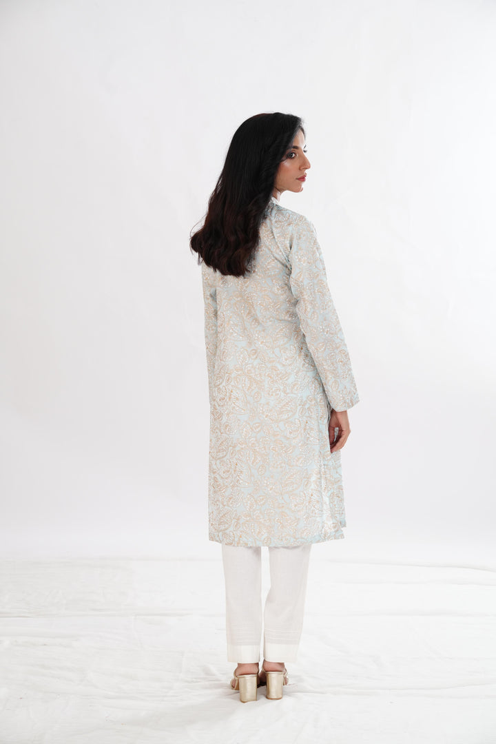 Lawn Blue Kurti - Limelight