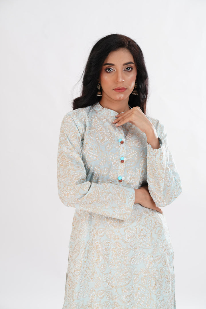 Lawn Blue Kurti - Limelight