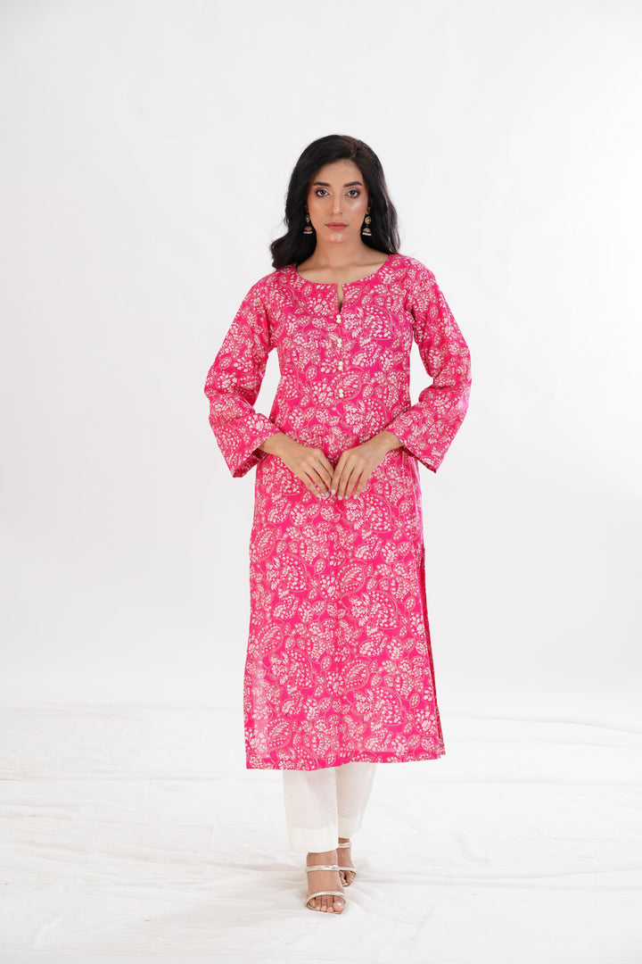 Lawn Pink Kurti - Limelight