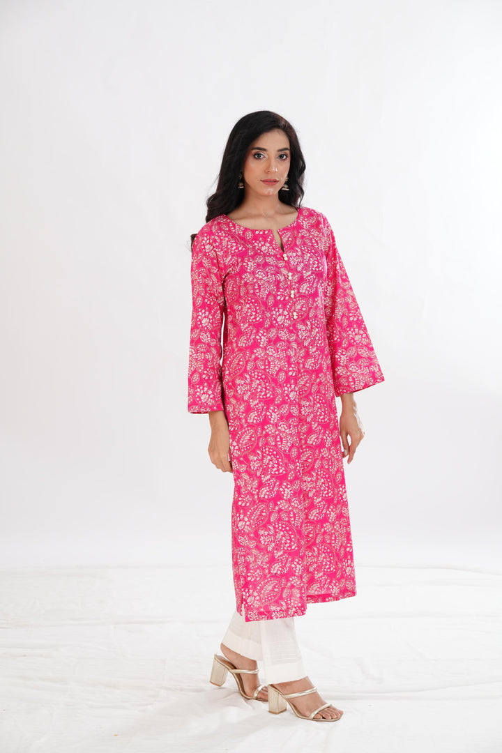 Lawn Pink Kurti - Limelight