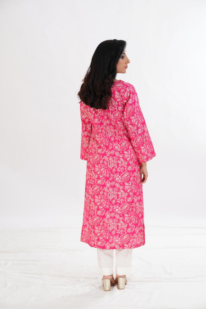 Lawn Pink Kurti - Limelight