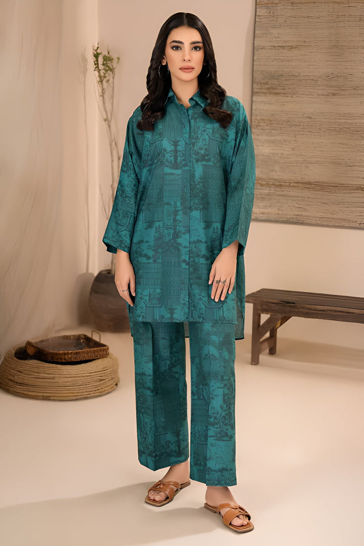 Lawn Teal Kurti - Limelight