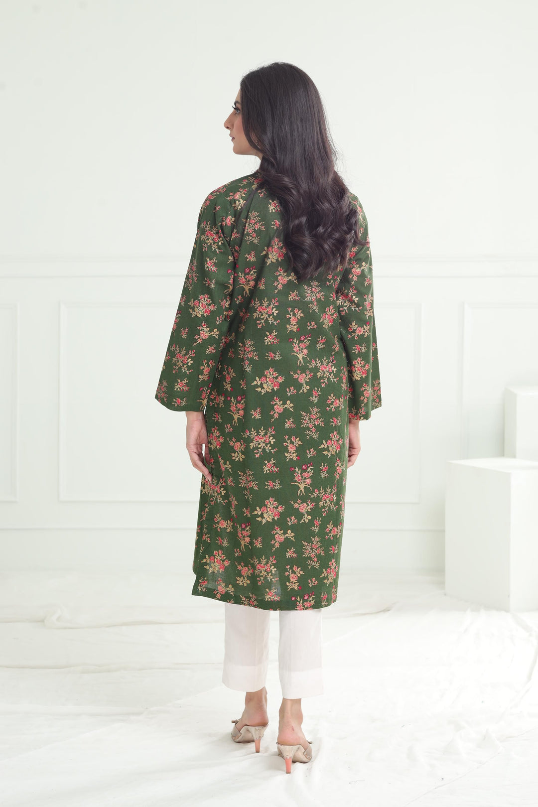 Khaddar Green Kurti - Limelight
