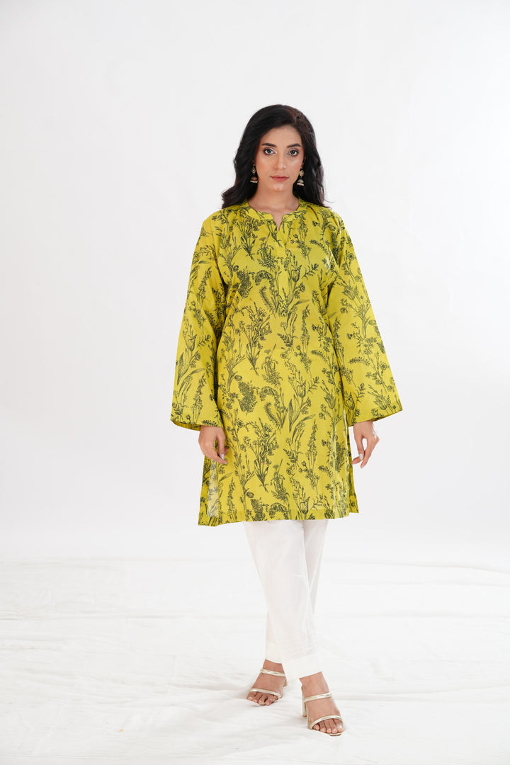 Lawn Yellow Kurti - Limelight