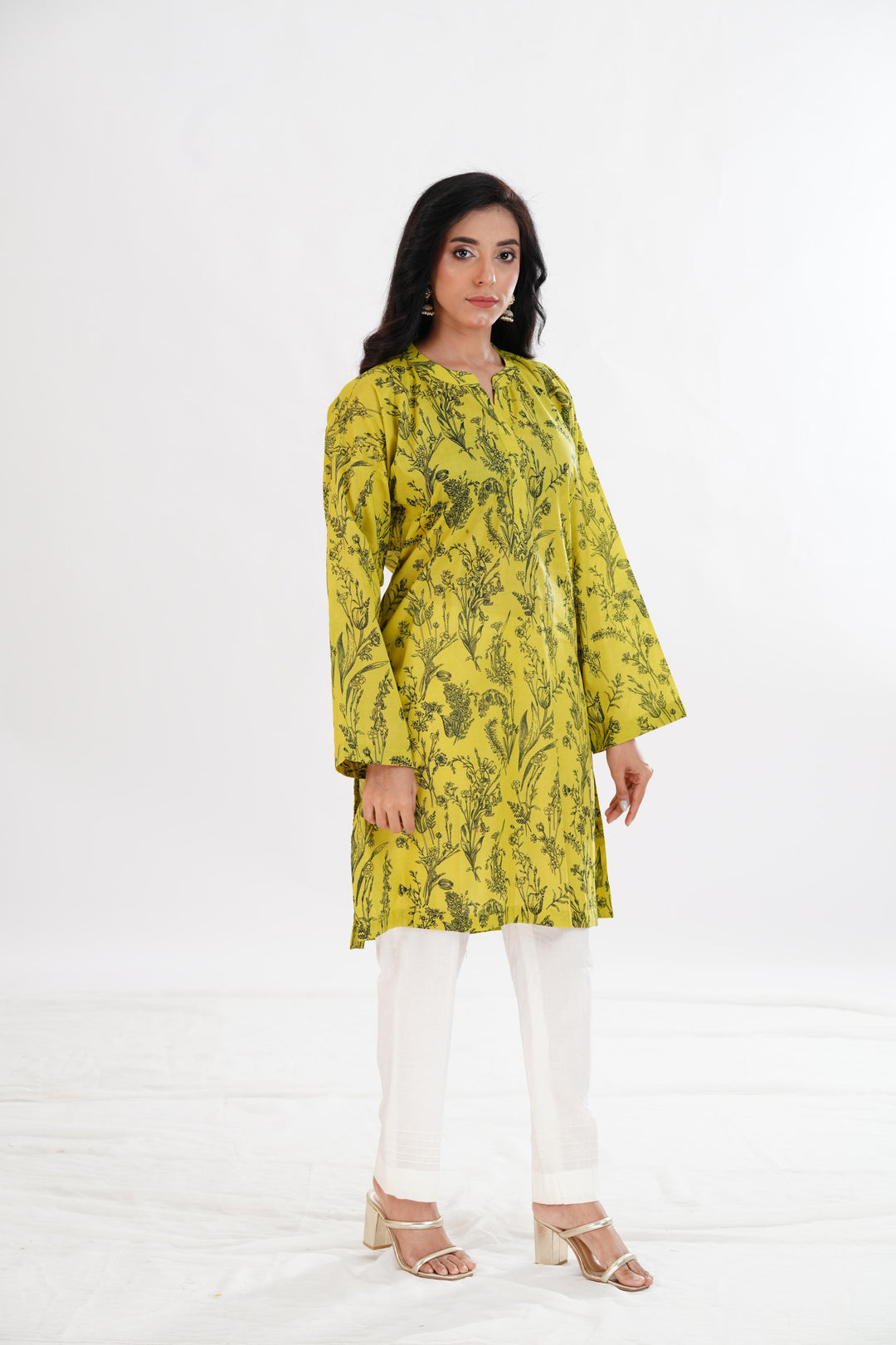 Lawn Yellow Kurti - Limelight