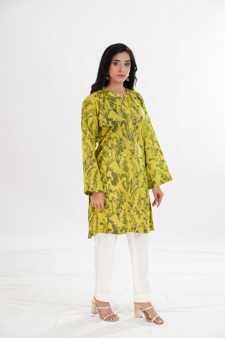 Lawn Yellow Kurti - Limelight