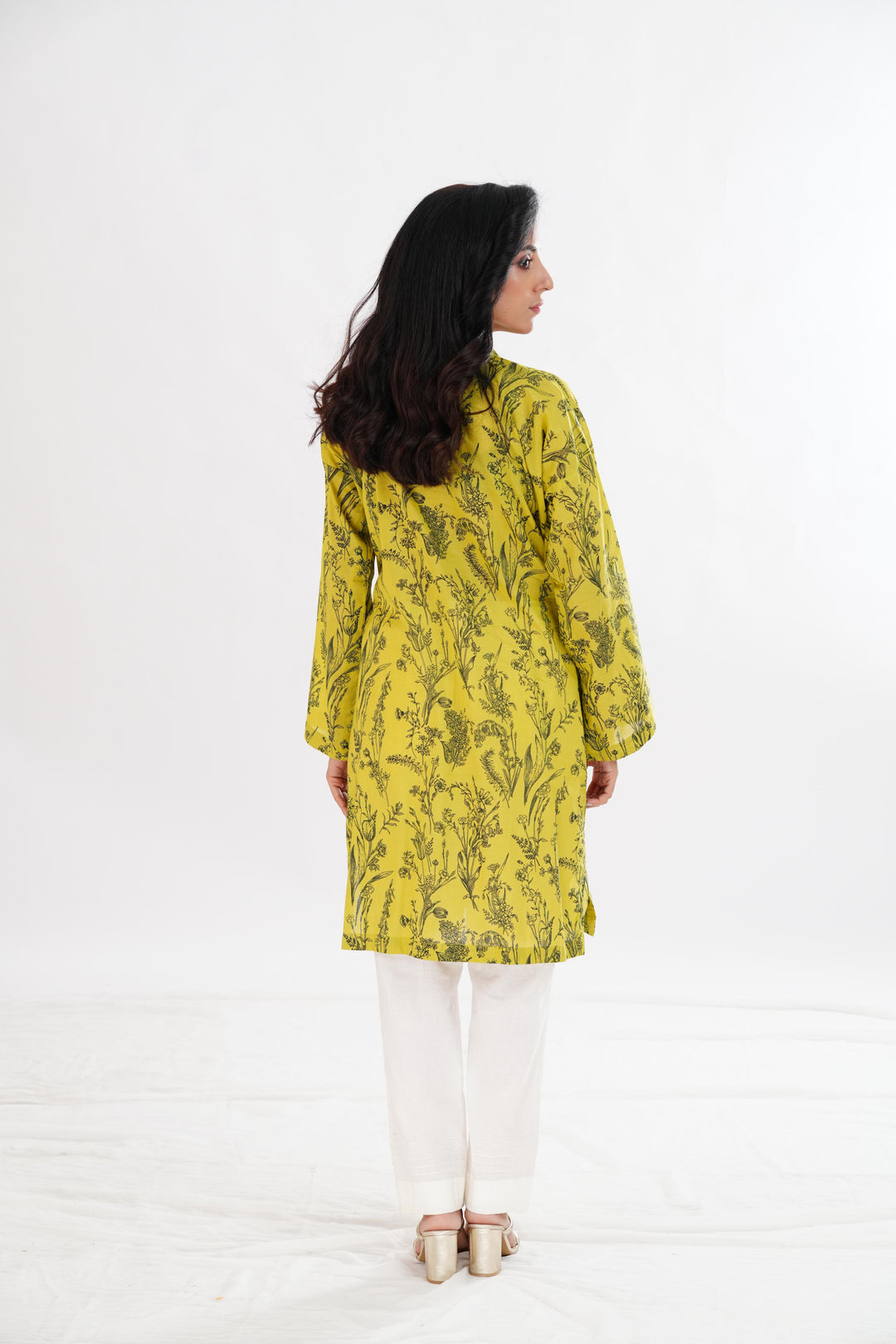 Lawn Yellow Kurti - Limelight