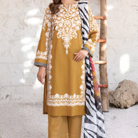 Lawn Yellow Stitched Suit - Limelight